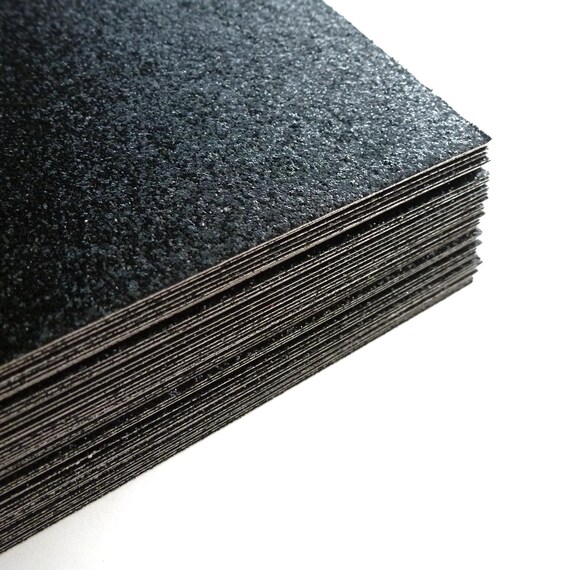 Black Glitter Cardstock, 250gsm, 4 Sheets