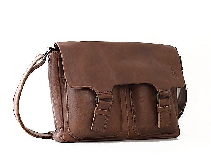 Monaco Real Leather Brown Messenger Bag - Etsy Australia