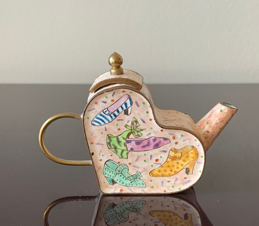Empress Arts Miniature Teapot With Shoe Design Etsy