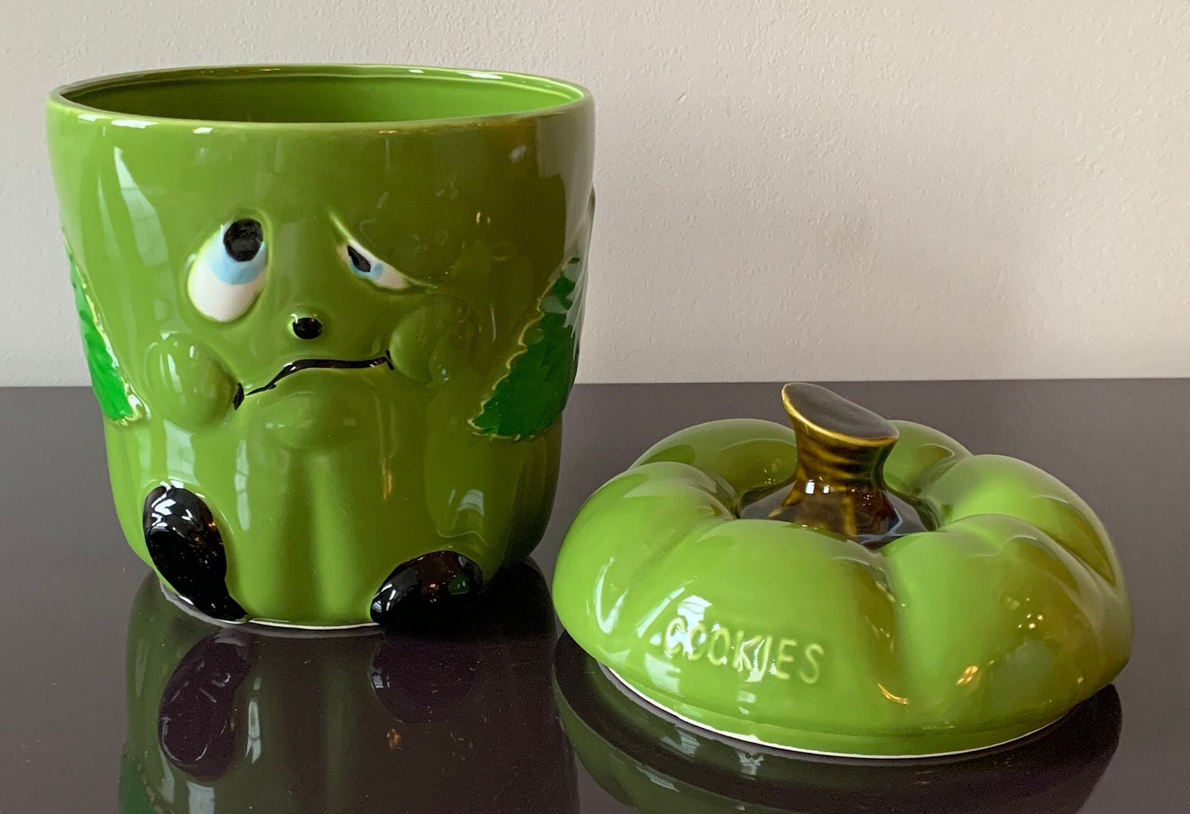 Vintage NEVCO the Smart Cookie Jar Green Pepper Cookie Jar Etsy