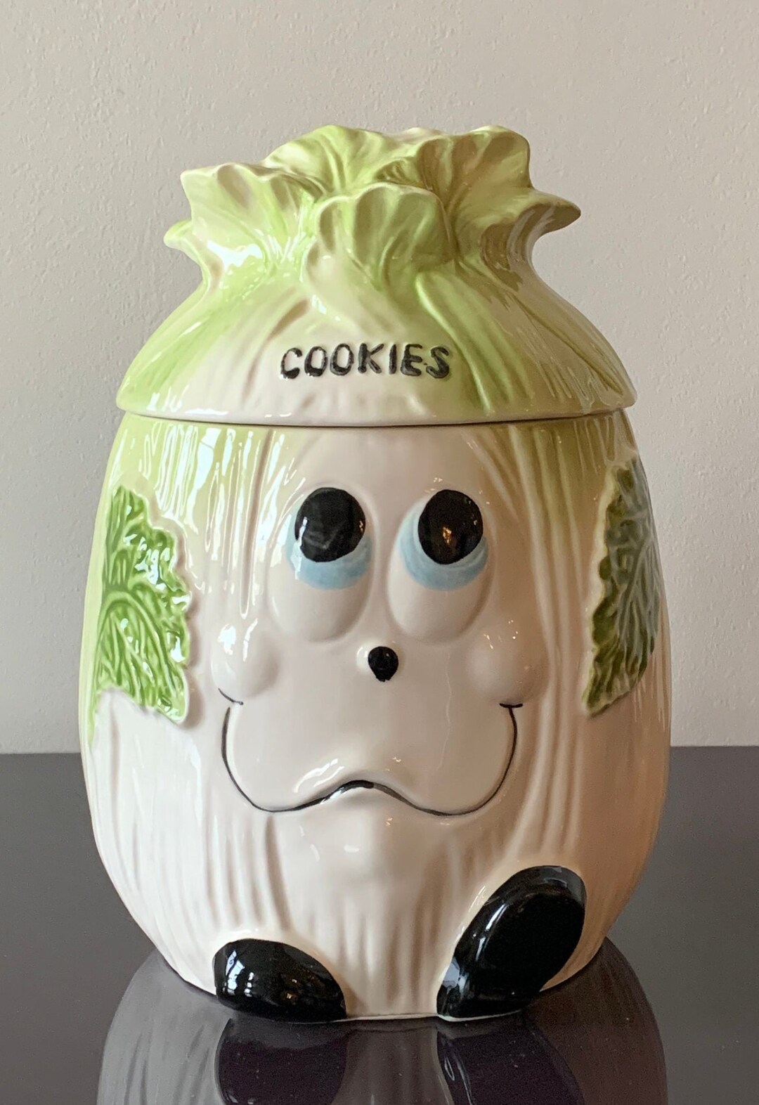 Vintage NEVCO the Smart Cookie Jar Cabbage Cookie Jar Etsy