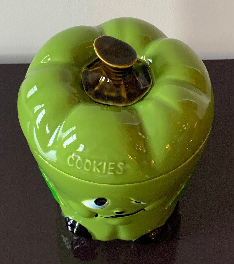 Vintage NEVCO the Smart Cookie Jar Green Pepper Cookie Jar Etsy