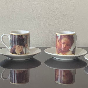 Henriksen Imports Set of Four Espresso Cups & Plates