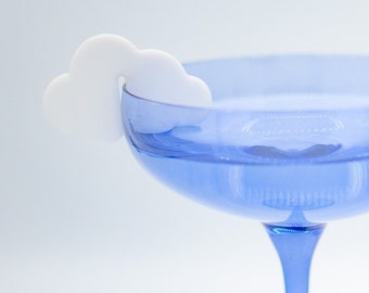 10 dijes de vidrio en forma de nube, dijes de vidrio, adornos para bebidas, etiquetas para vidrio *Vidrio no incluido*