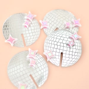 Disco Ball Drink Tag,Mirror Ball Drink Charm,Disco Bachelorette Party Decor, Last Disco Decorations,Disco Cowgirl,Mama Mia (individual)