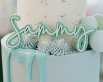 Custom double layer name cake topper, custom name cake topper, birthday cake topper, custom number cake topper