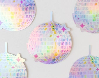 Disco Ball Sticker | Mirrorball Stickers | Ready to Ship | Colorful Sticker | Trendy Stickers| Water Resistant