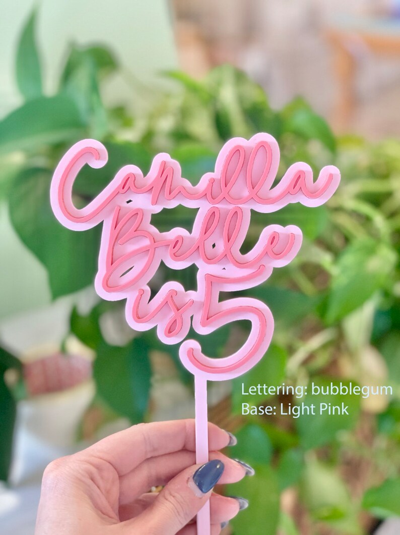 Custom Name and Age Cake Topper Custom Birthday Cake Topper Etsy