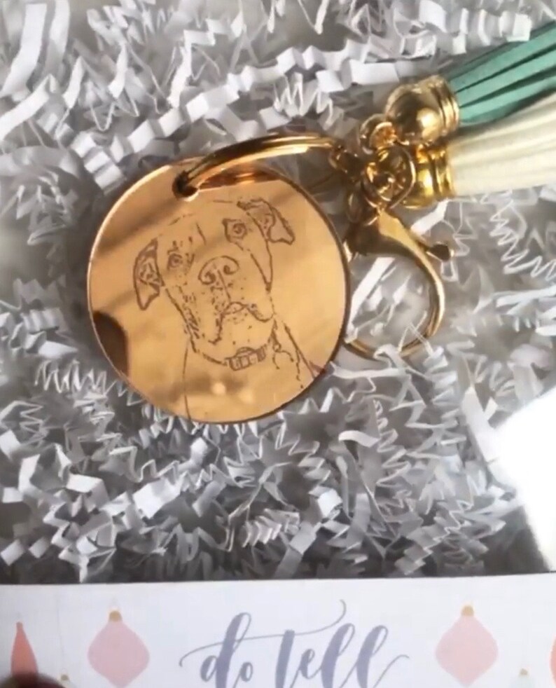 Gift for Pet lover Rescue Custom Pet Portrait Pet Picture Keychain New Dog Owner Dog lover gift Christmas Gift Personalized Present