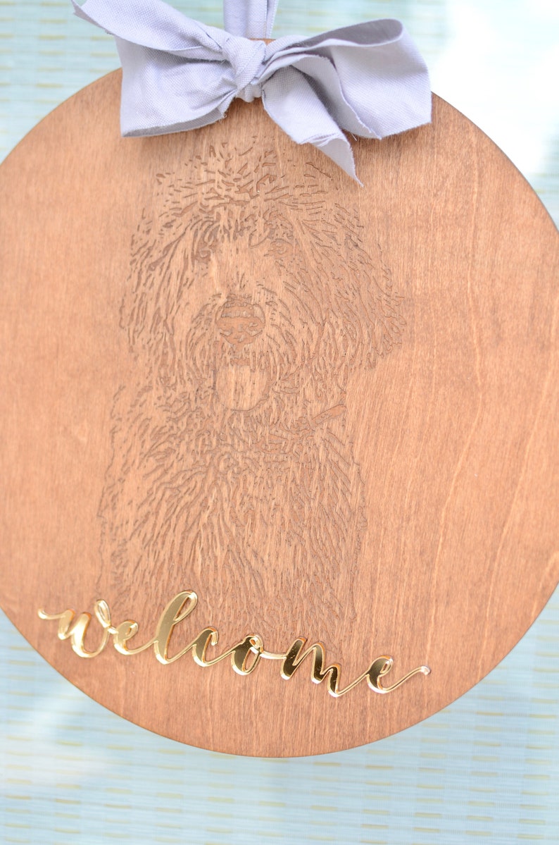 Custom Pet Door Hanger Personalized Dog Gift Family Name Etsy