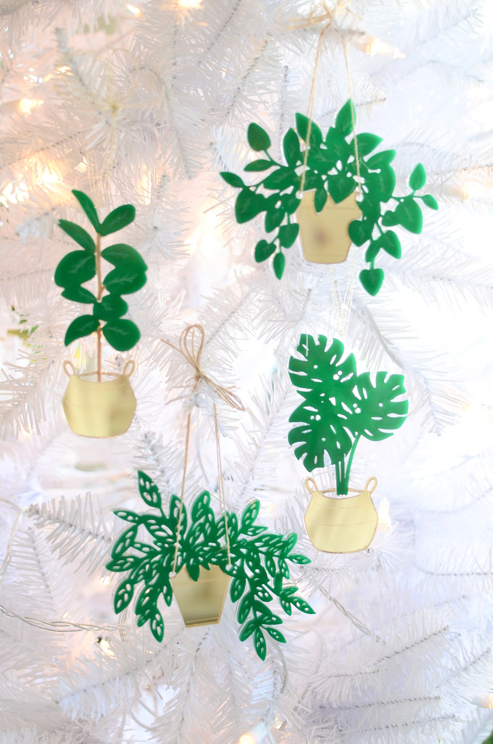 Houseplant Christmas Ornaments Set of 4 Laser Cut Acrylic Etsy