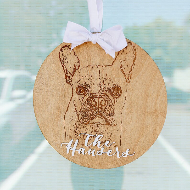 Custom Pet Door Hanger Personalized Dog Gift Family Name Etsy