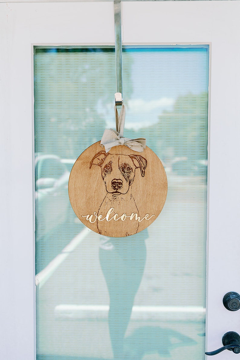 Custom Pet Door Hanger Personalized Dog Gift Family Name Etsy