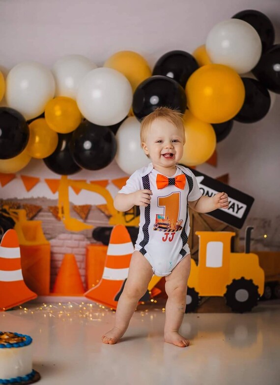 Construction first store birthday outfit