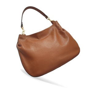 Leather Hobo Bag, Italian Handbags for Women, with zipper and Gold Hardware. Elegant Shoulder Bag, Unique handmade gift