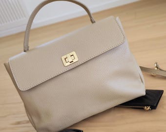 Handmade Gioia Crossbody Bag in Italian Leather – Practical