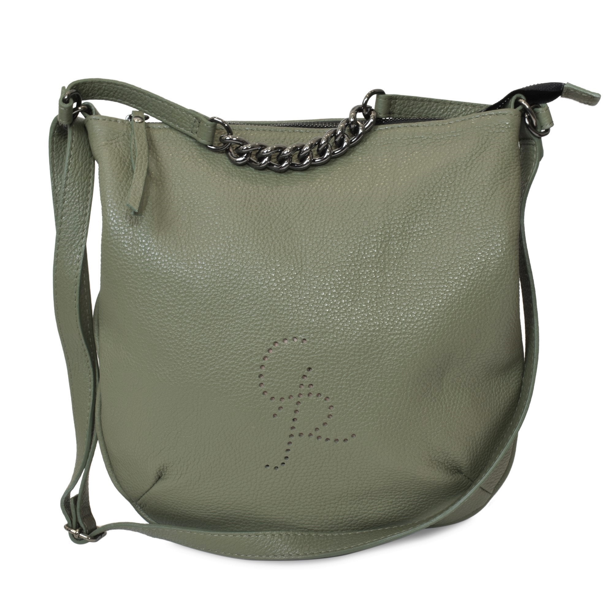 Crossbody leather bag green for women handmade. Purse with Etsy