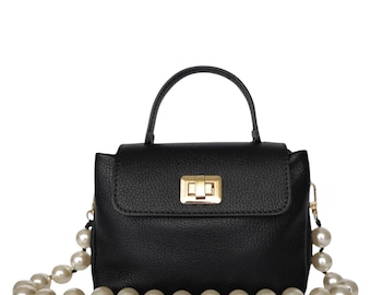 Genuine Leather Bag - Italian Artisan Small Crossbody Purse, Elegant Mini Handbag for Women Gift