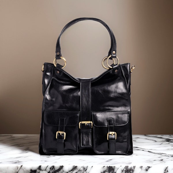 Tan Leather Tote Bag