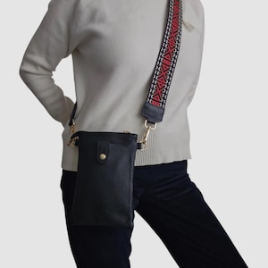 Bolso bandolera de cuero para teléfono, monedero italiano pequeño para celular, billetera bandolera versátil, regalo de cumpleaños para ella o para él