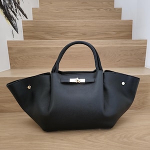 Italienische Lederhandtasche, Elegante Designer-Einkaufstasche, Handgefertigte Extra Große Taschen mit Top Griff, Jubiläumsgeschenke