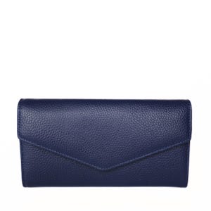 Portefeuille pour femme en cuir italien, élégant sac à main noir avec protection RFID, 16 emplacements pour cartes et poche pratique pour la monnaie. Cadeau d'anniversaire