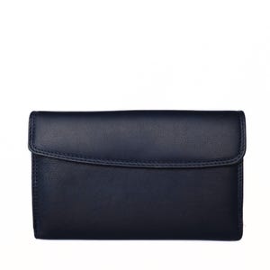 Echte leren nappaleer portemonnee voor dames - luxe Italiaans design portemonnee met meerdere vakken, extern muntzakje en kaarthouder