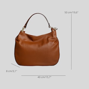 Leather Hobo Bag, Italian Handbags for Women, with zipper and Gold Hardware. Elegant Shoulder Bag, Unique handmade gift