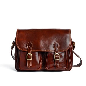 Leather Messenger Bag, Crossbody Bag for Men and Women,