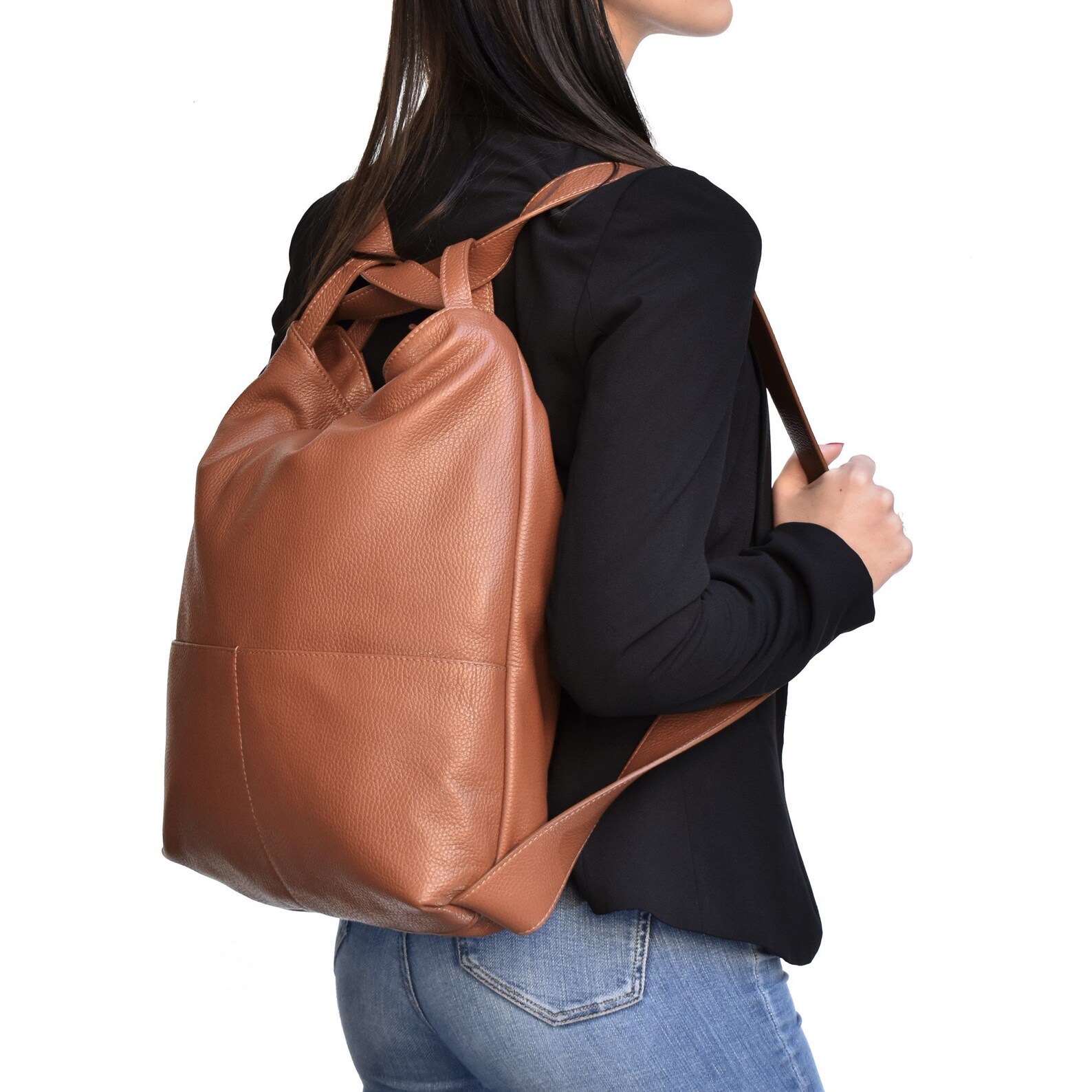 Camel Leather Convertible Backpack Purse for Women Girls. Etsy