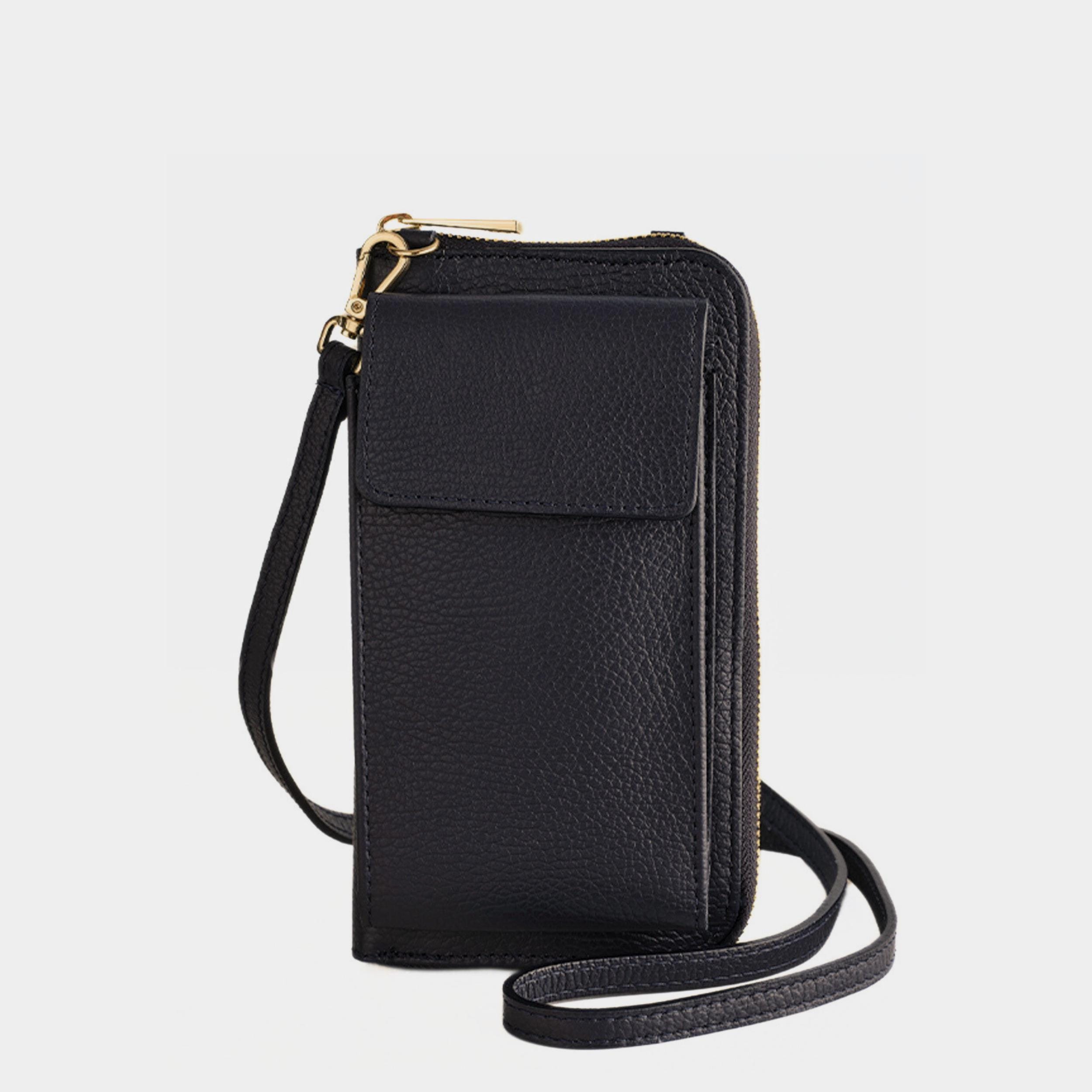 Leather Crossbody Bag with Wallet – Italian Shoulder Purse with Card Slots, Adjustable Strap, Perfect Gift for Her