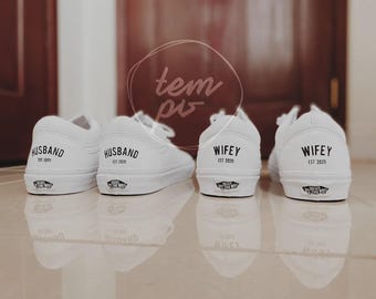 Rushed Order - Handmade Custom Wedding LEATHER VANS