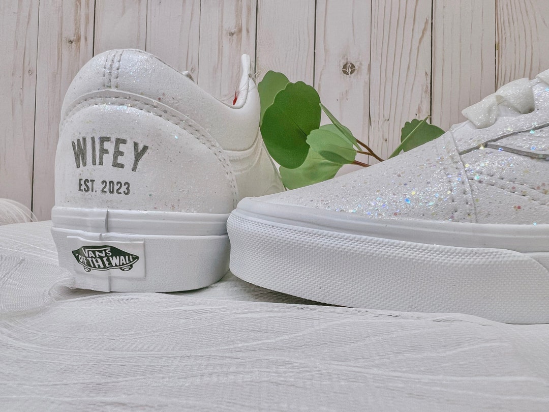 Handmade Custom Glitter Wedding LEATHER VANS / Holographic Etsy