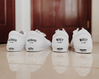 white vans for wedding