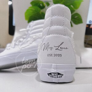 Handmade Custom Lace High Tops Wedding VANS / Wedding Lace shoes / Wifey Wife shoes / Wedding sneakers / Wedding Sneakers / Bridal Shoes Bild 6