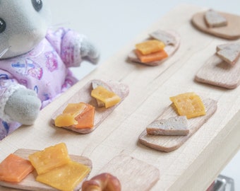 Miniature Bread with cheese on breakfast board - 1:12 Food