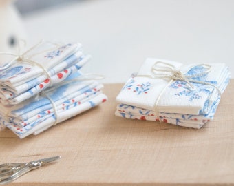 Miniature patchwork fabric stacks  - 1:12 tiny crafts