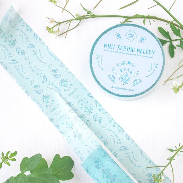 Washi Masking Tape "Mint Spring Melody"