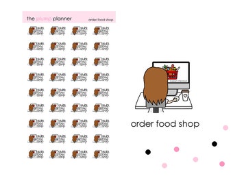 Order Online Food Shop - set of 36 stickers perfect for any planner!