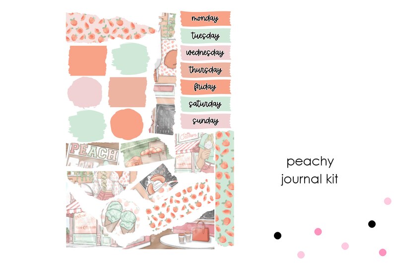 Peachy set of 25 stickers perfect for journalling image 1