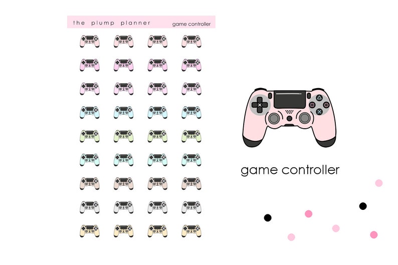 Game Controller set of 36 stickers perfect for any planner image 1