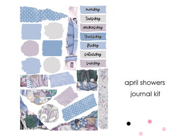 April Showers - set of 25 stickers perfect for journalling