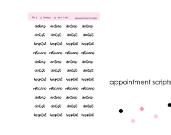 Appointment Scripts - set of 44 stickers perfect for any planner!