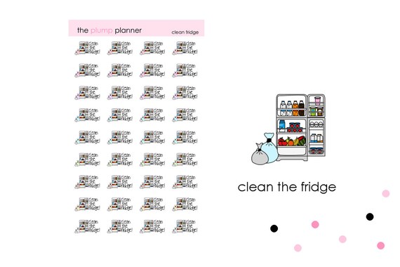 Clean the Fridge Set of 36 Stickers Perfect for Any Planner | Etsy
