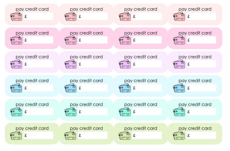 Pay Credit Card Quarter Boxes set of 48 stickers perfect for any planner image 1