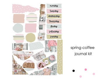 Spring Coffee - set of 25 stickers perfect for journalling