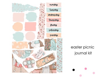 Easter Picnic - set of 25 stickers perfect for journalling