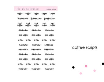 Coffee Scripts - set of 44 stickers perfect for any planner!