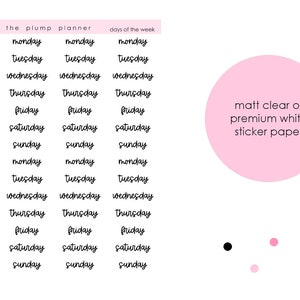 Days of the Week - 42 stickers perfect for any planner!