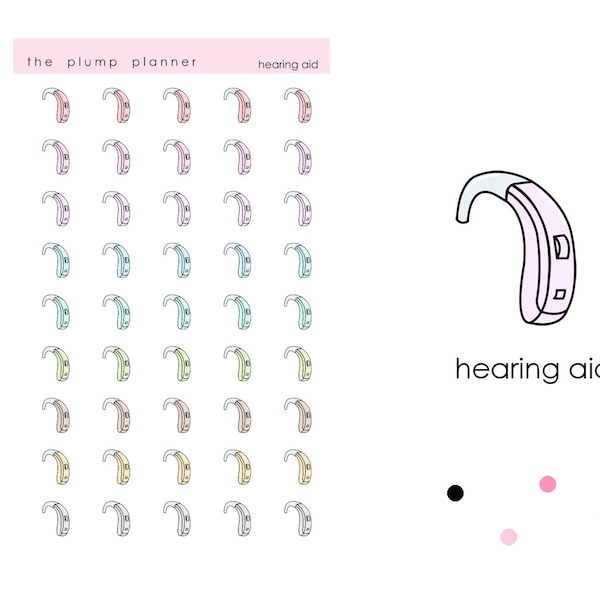 Hearing Aid - set of 36 stickers perfect for any planner!